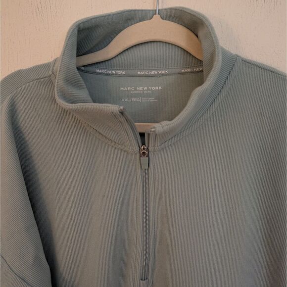 Marc NY By Andrew Marc 1/4 Zip Sweatshirt women Pullover Blue /green 2XL - Picture 3 of 7